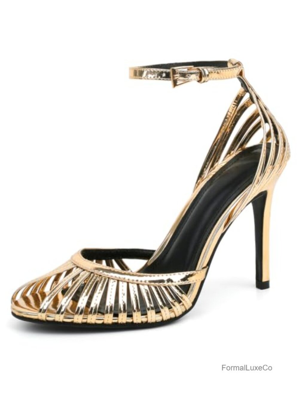 Strappy Stiletto Heels Pointed Toe Ankle Strap Sandals for Wedding